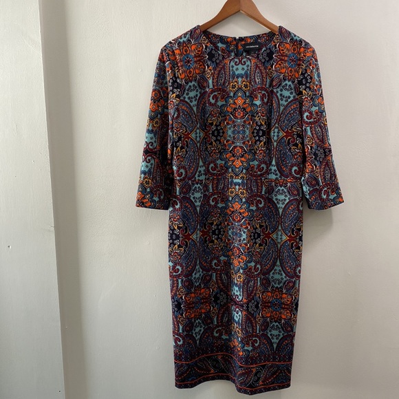 Liz Claiborne Paisley Print Dress, Size 14 - Picture 1 of 11